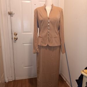 Semi Formal Tan Women's Skirt Suit